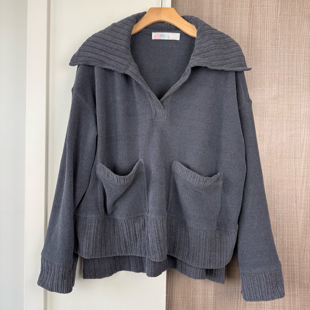 Free People FP Beach Black Pearl‎ Grace Pullover Sweater - Picture 4 of 11